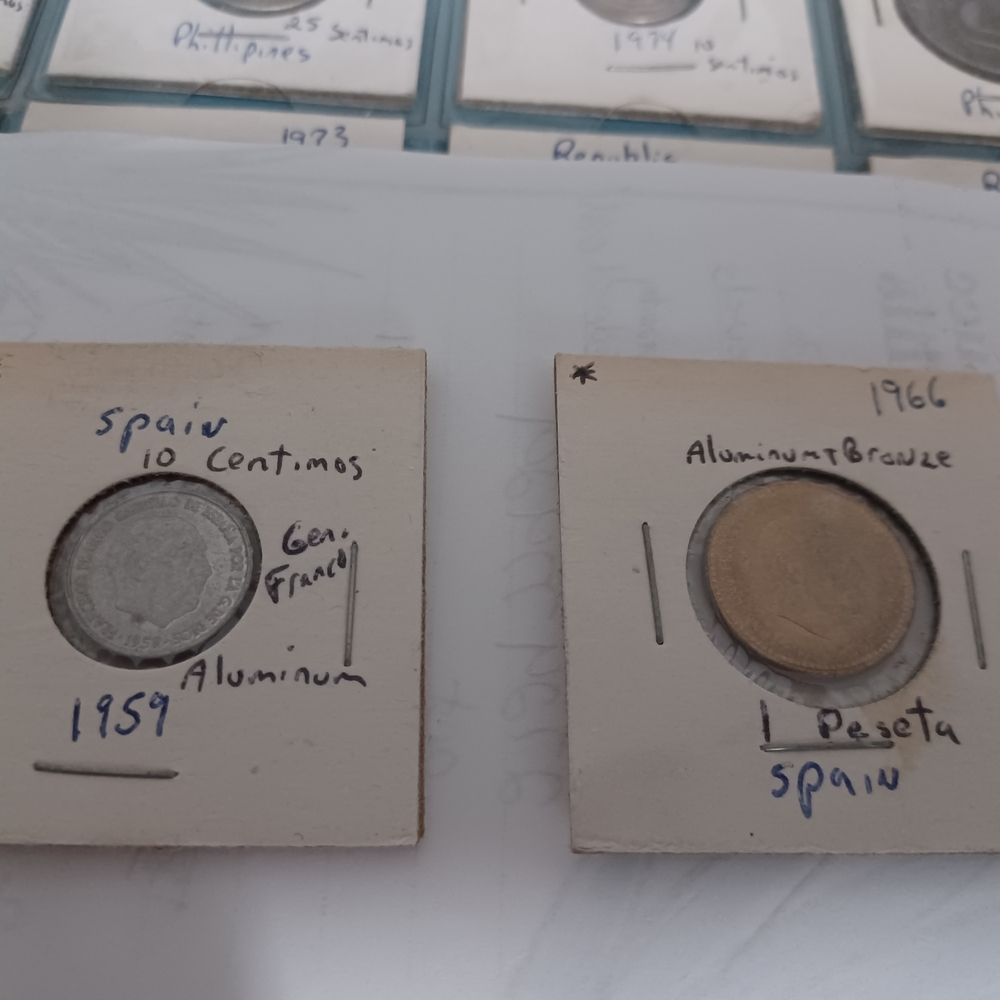 Vintage Spanish Coins Set